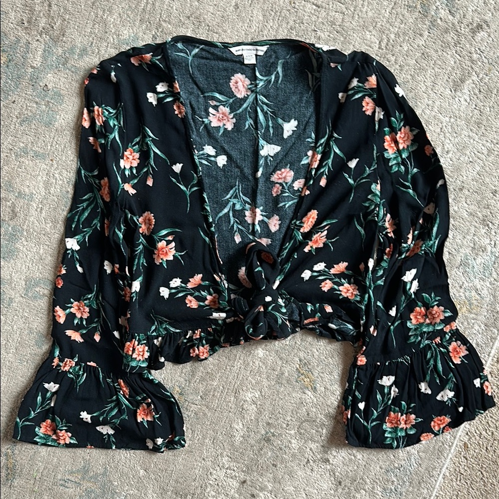 Floral black blouse